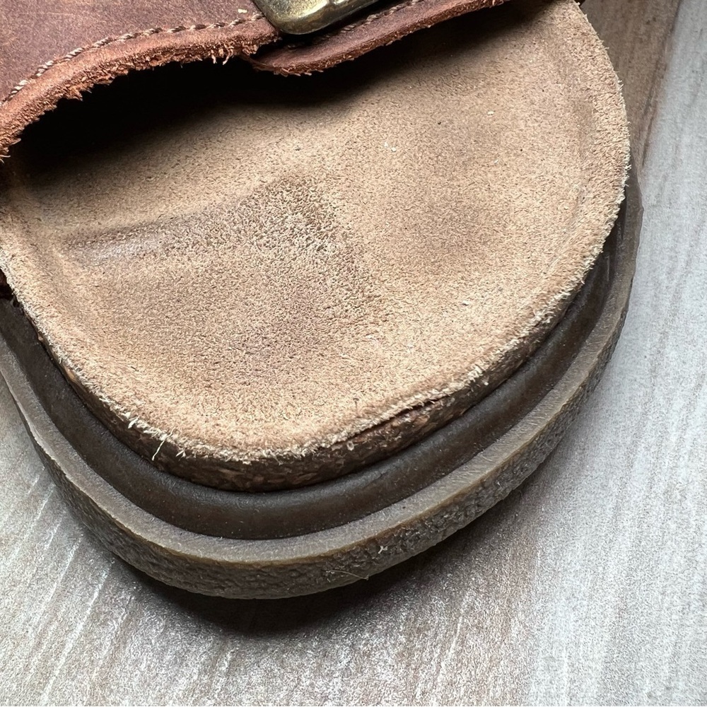 GH Bass & Co Made in Italy Men’s Double Strap Brown Leather Sandals Mens Size 10 - Picture 11 of 12